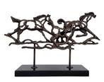 Figuur - Lopende paarden - IJzer, Antiek en Kunst, Curiosa en Brocante