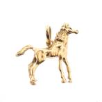 Gouden hanger van een paard, Sieraden, Tassen en Uiterlijk, Kettinghangers, Goud, Goud, Gebruikt, Verzenden