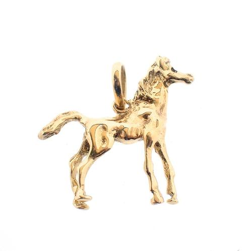 Gouden hanger van een paard, Sieraden, Tassen en Uiterlijk, Kettinghangers, Goud, Gebruikt, Goud, Verzenden