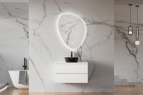 Hangend wastafelmeubel hoogglans wit 80cm, Doe-het-zelf en Verbouw, Sanitair, Nieuw, Verzenden