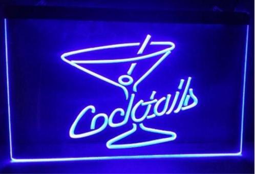 Cocktails neon bord lamp LED verlichting reclame lichtbak co, Verzamelen, Merken en Reclamevoorwerpen, Nieuw, Verzenden