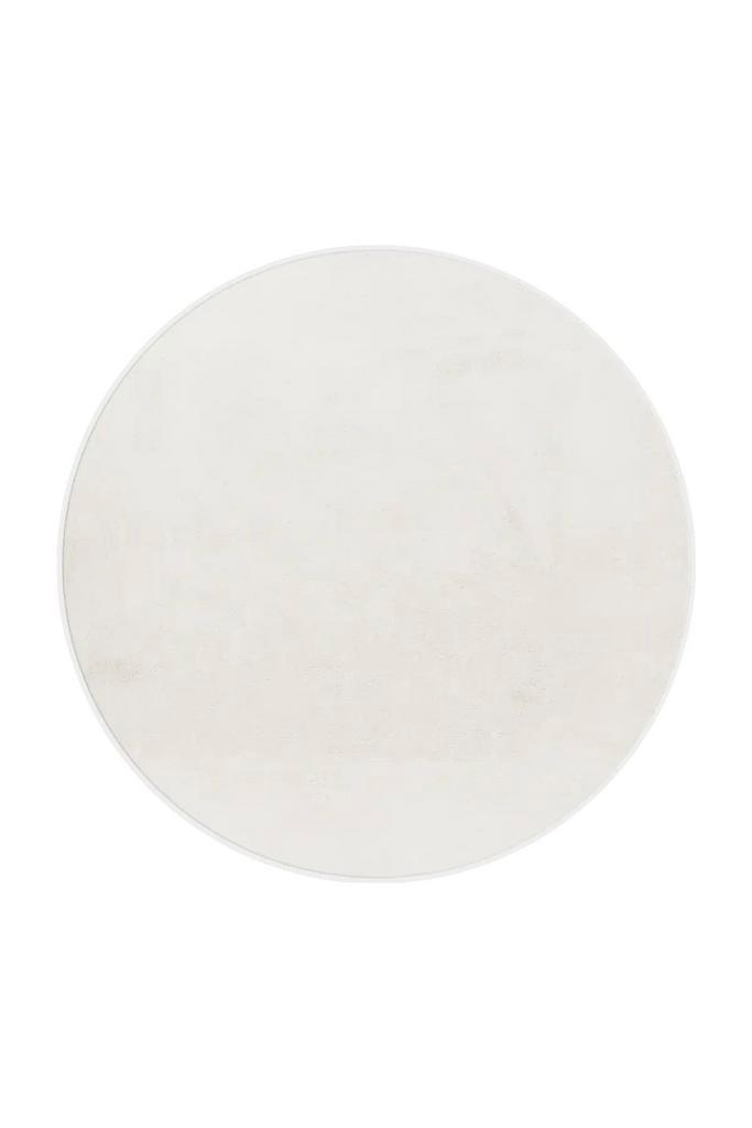 Rond Hoogpolig Vloerkleed | Pouffy | Crème | 200x200 cm, Huis en Inrichting, Stoffering | Tapijten en Kleden, Verzenden