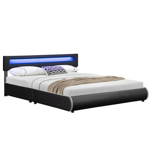 Gestoffeerd Bed Sevilla - 180 x 200 cm - Zwart, Huis en Inrichting, Slaapkamer | Bedden, Nieuw, Verzenden