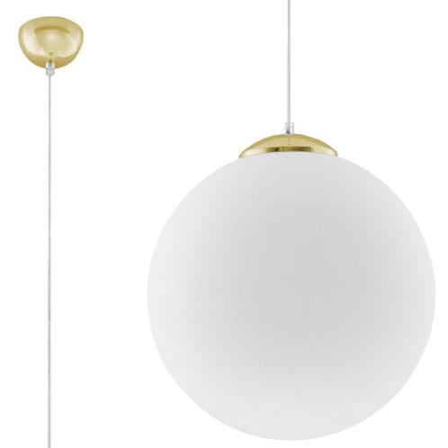 Plafondlamp UGO 40 goud/wit glas - 1x E27 40x40x130cm - IP20, Huis en Inrichting, Lampen | Overige, Nieuw, Verzenden
