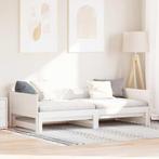 vidaXL Uittrekbare Dagbed Wit 180 x 200 cm Massief, Huis en Inrichting, Verzenden, Nieuw, Wit, Hout