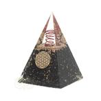 Orgoniet piramide toermalijn bloem des levens -  5 x 5 x 8 c, Verzenden, Nieuw
