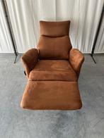 Living XL relaxstoel in de kleur cognac in kunstleder, Verzenden, Minder dan 75 cm, Metaal, Zo goed als nieuw