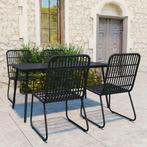 vidaXL 5-delige Tuinset poly rattan en glas, Tuin en Terras, 4 zitplaatsen, Nieuw, Tuinset, Verzenden