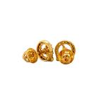 Gouden entourage oorstekers met zirkonia 22 krt, Ophalen of Verzenden, Nieuw