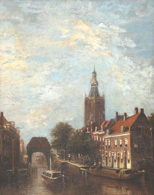 Petrus Gerardus Vertin, Stadsgezicht toren Overschie, Antiek en Kunst, Kunst | Schilderijen | Klassiek