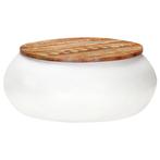 vidaXL Salontafel 68x68x30 cm massief gerecycled hout wit, 50 tot 100 cm, Verzenden, Nieuw, 50 tot 100 cm