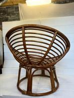 Stoel - Rattan - Vintage Rotan Ronde Lounge Stoel, Antiek en Kunst