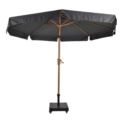 Parasol Libra houtlook Ø3mtr - grijs, Huis en Inrichting, Stoelen, Grijs, Nieuw, Ophalen of Verzenden