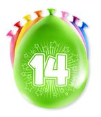 Gekleurde Ballonnen 14 Jaar, Hobby en Vrije tijd, Feestartikelen, Verzenden, Nieuw, Feestartikel
