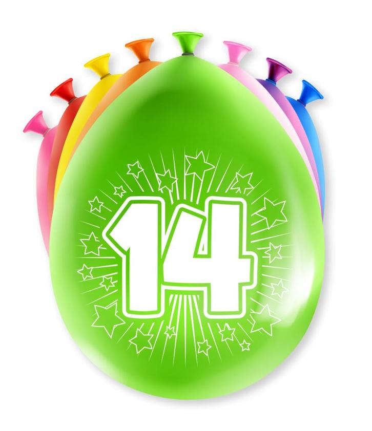 Gekleurde Ballonnen 14 Jaar, Hobby en Vrije tijd, Feestartikelen, Feestartikel, Nieuw, Verzenden