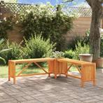 vidaXL Tuinhoekbank met plantenbak 117x117x40 cm massief, Tuin en Terras, Verzenden, Nieuw, Hout
