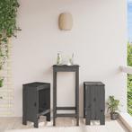 vidaXL Barkrukken 2 st 40x36x75 cm massief grenenhout grijs, Tuin en Terras, Tuinstoelen, Verzenden, Nieuw