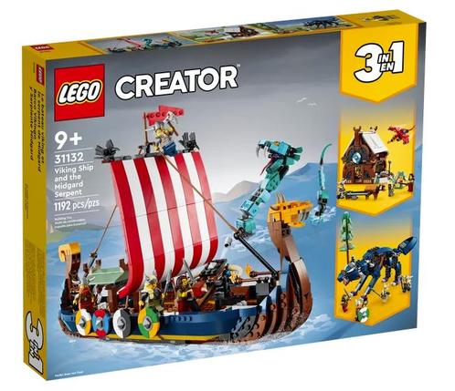 Lego Creator 31132 Vikingschip en de Midgaardslang, Kinderen en Baby's, Speelgoed | Duplo en Lego, Nieuw, Ophalen of Verzenden