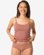 HEMA Dameshipster katoen met kant lichtbruin, Kleding | Dames, Verzenden