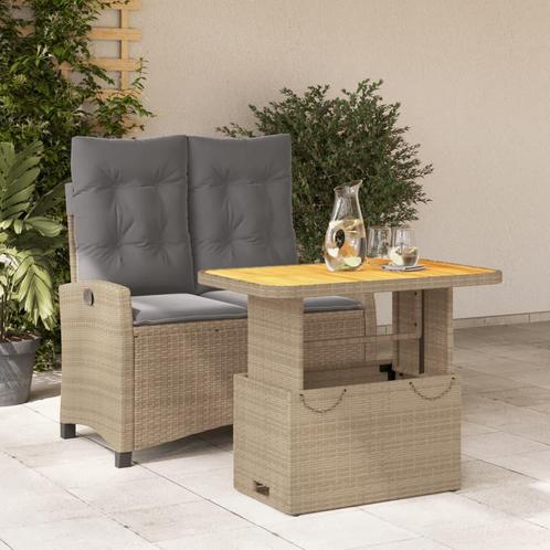 vidaXL 2-delige Tuinset met kussens poly rattan beige, Tuin en Terras, Tuinsets en Loungesets, Tuinset, Nieuw, 2 zitplaatsen, Rotan