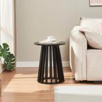 Bijzettafel Buzzard rond Ø40x48 cm zwart [en.casa], Verzenden, Nieuw