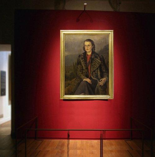 Franse school (XX) - Ritratto di donna con pelliccia - NO, Antiek en Kunst, Kunst | Schilderijen | Klassiek