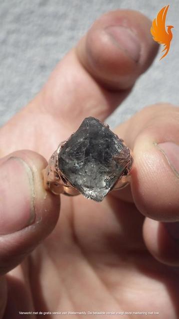 Electroformed koperen Herkimer diamant ring