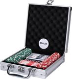 2dekans | Pokerset in Aluminium Koffer - 100 Poker Chips -, Hobby en Vrije tijd, Gezelschapsspellen | Kaartspellen, Ophalen of Verzenden