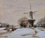 Louis Apol (1850-1936) - Winterlandschap met molen, Antiek en Kunst, Kunst | Schilderijen | Klassiek
