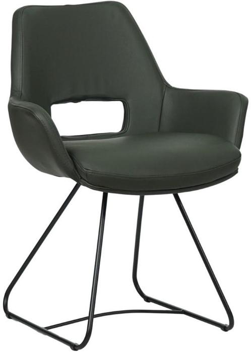 Donkergroene leren  design eetkamerstoel - Hermes Leer Verde, Huis en Inrichting, Stoelen, Overige kleuren, Nieuw, Leer, Ophalen of Verzenden
