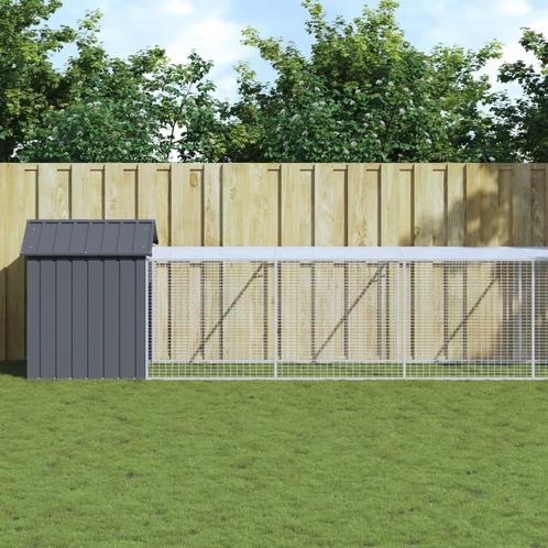 vidaXL Kippenhok met ren 117x1017x123 cm staal, Dieren en Toebehoren, Knaagdieren en Konijnen | Hokken en Kooien, Nieuw, Verzenden