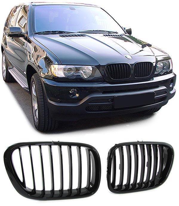 Glanzend Zwarte Nieren (Grillen) BMW X5 E53 1999-2003 B2295, Auto-onderdelen, Carrosserie en Plaatwerk, Nieuw, BMW, Voor, Links