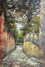 Alessandro Monsagrati (1884-1966) - Veduta di una strada a, Antiek en Kunst