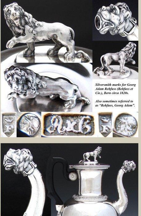 Georg Adam Rehfues - Theepot - .875 (84 Zolotniki) zilver, Antiek en Kunst, Antiek | Goud en Zilver