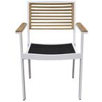 York dining tuinstoel met armleuning aluminium wit teak, Tuin en Terras, Tuinstoelen, Ophalen of Verzenden, Nieuw