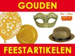 Mega aanbod gouden feestartikelen - versiering - accessoires, Nieuw, Verzenden