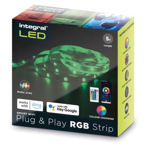 Integral Plug&Play RGB LEDstrip IP20 5meter 4.5W/M 30LED/..., Huis en Inrichting, Lampen | Overige, Nieuw, Ophalen of Verzenden
