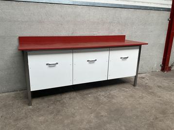 Polyethylene PE Werkkast Snijtafel 3 schuifbakken 220 cm beschikbaar voor biedingen