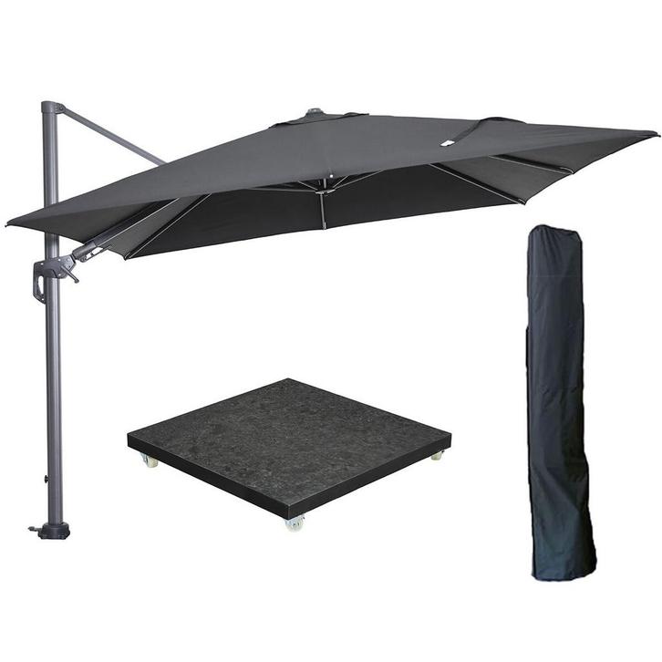 Garden Impressions Hawaii zweefparasol 300x300 cm carbon, Tuin en Terras, Partytenten, Verzenden