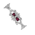 Kettingsluiting - 18 karaat Witgoud - 0.51ct. tw. Robijn -, Sieraden, Tassen en Uiterlijk, Antieke sieraden