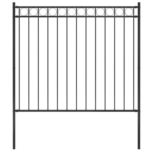 vidaXL Tuinhek 1,7x1,5 m staal zwart, Tuin en Terras, Schuttingen, Nieuw, IJzer, 2 meter of meer, Verzenden