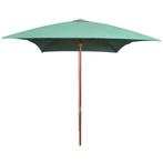 Parasol met houten paal 200x300 cm groen, Tuin en Terras, Nieuw, Verzenden