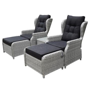 Toscane XL lounge balkonset verstelbaar 5-delig wit grijs beschikbaar voor biedingen