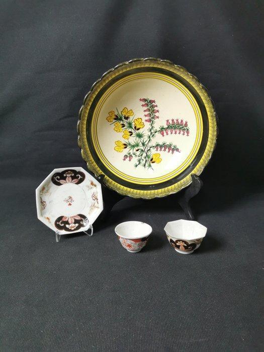 Ciotola, tazzine e piattino - Kom (4) - Porselein, Antiek en Kunst, Curiosa en Brocante