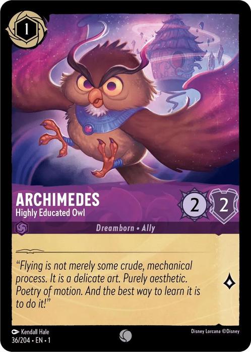 [36/204] - ARCHIMEDES - Highly Educated Owl ENG FOIL [M/NM], Verzamelen, Disney, Ophalen of Verzenden