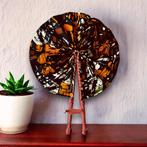 Afrikaanse handwaaier - Ankara print waaier - Kobi - Zwart, Huis en Inrichting, Woonaccessoires | Wanddecoraties, Ophalen of Verzenden