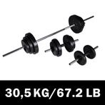 vidaXL Barbell- en dumbbellset 30,5 kg, Sport en Fitness, Verzenden, Nieuw