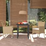 vidaXL 3-delige Tuinset met kussens poly rattan beige, Tuin en Terras, Tuinsets en Loungesets, 2 zitplaatsen, Nieuw, Tuinset, Verzenden