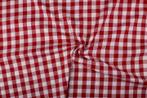 Brabants bont stof rood wit geruit - 18mm geruit