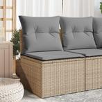 vidaXL Tuinbank zonder armleuning met kussens poly rattan, Verzenden, Nieuw, Rotan
